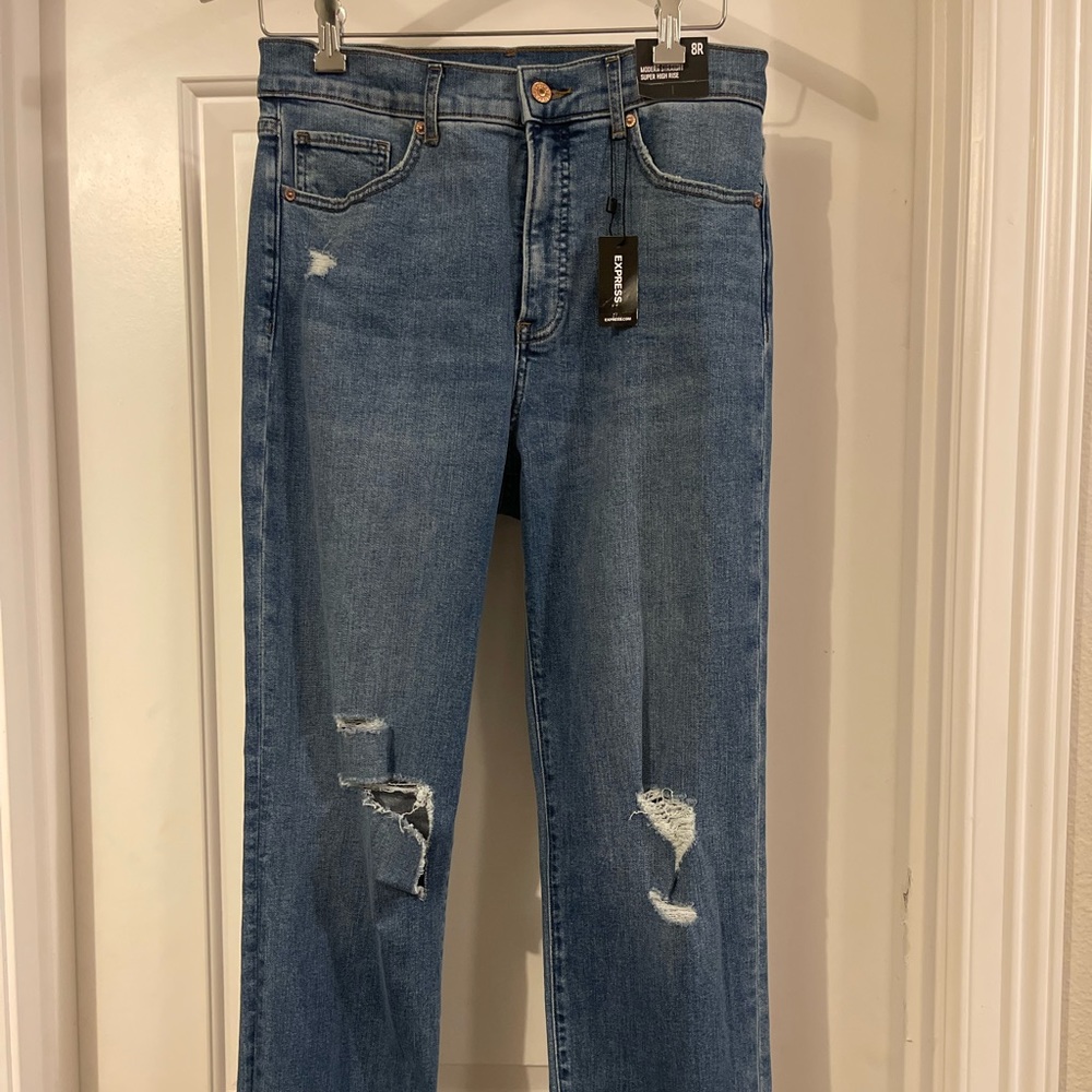 Express Super High Rise Cropped Jeans